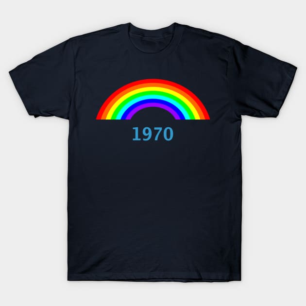 Vintage Rainbow 1970 A Retro Year T-Shirt by ellenhenryart